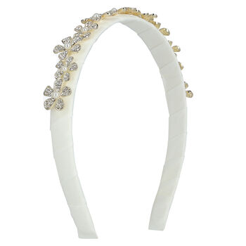 Girls White Embellished Headband