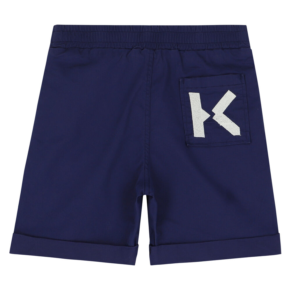 KENZO KIDS Boys Navy Logo Shorts Junior Couture UAE