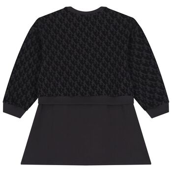Girls Black Logo Dress