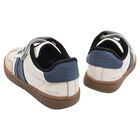 Boys Blue & White Leather Trainers, 1, hi-res