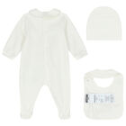 Ivory Teddy Bear Logo Babygrow Gift Set, 1, hi-res