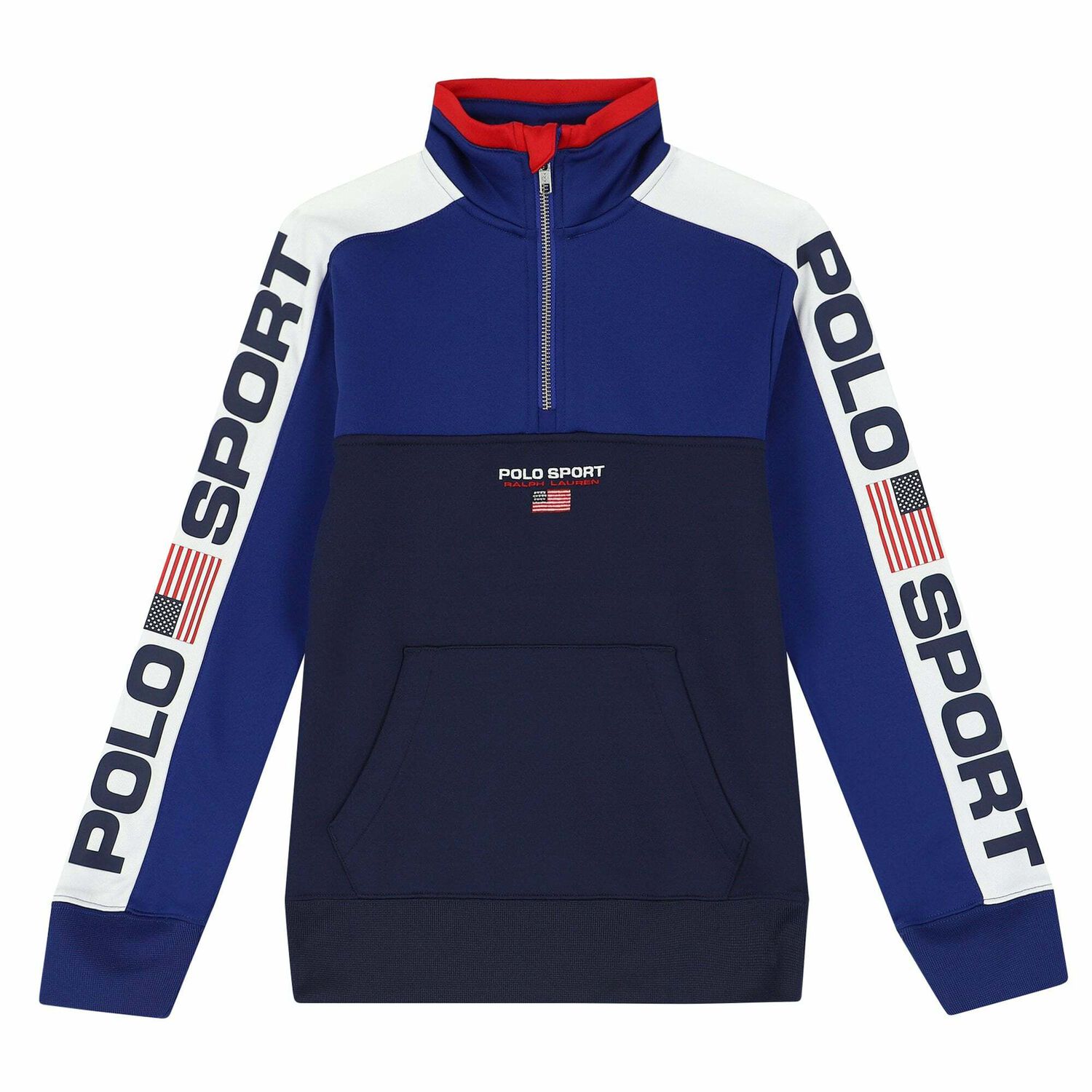 Older Boys Blue Logo Zip Up Top, 1, hi-res image number null