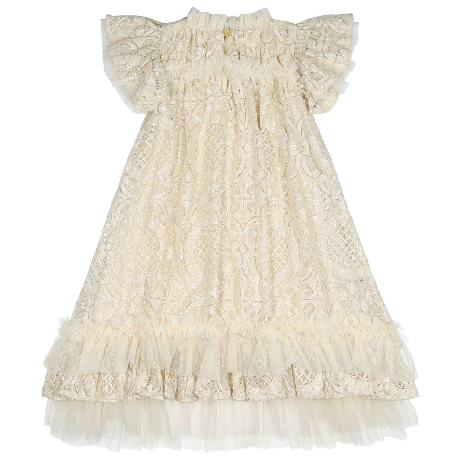 Girls Beige Lace Sequin Christina Dress, 1, hi-res