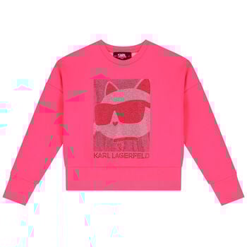 سويت شيرت بنات بشعار الشوبيت باللون الوردى