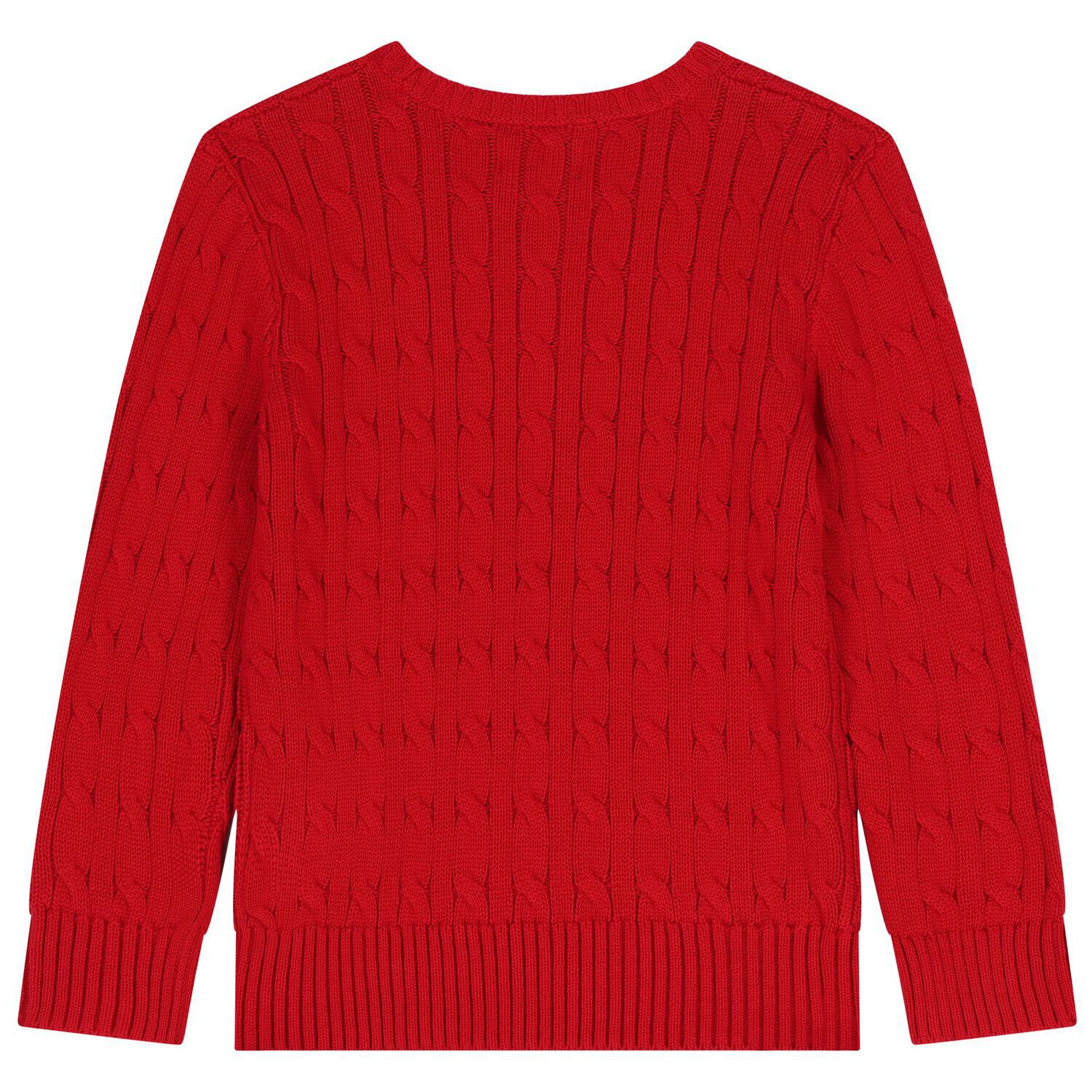 Red Logo Cable Knit Jumper, 1, hi-res image number null