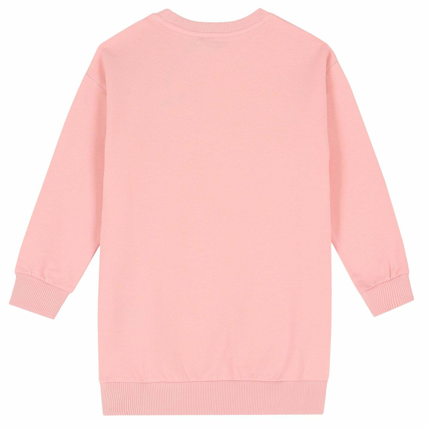 Girls Pink Logo Sweatshirt Dress, 1, hi-res image number null