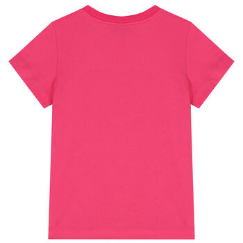Girls Pink Embellished Logo T-Shirt
