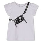 Younger Girls White Bag Dress, 2, hi-res