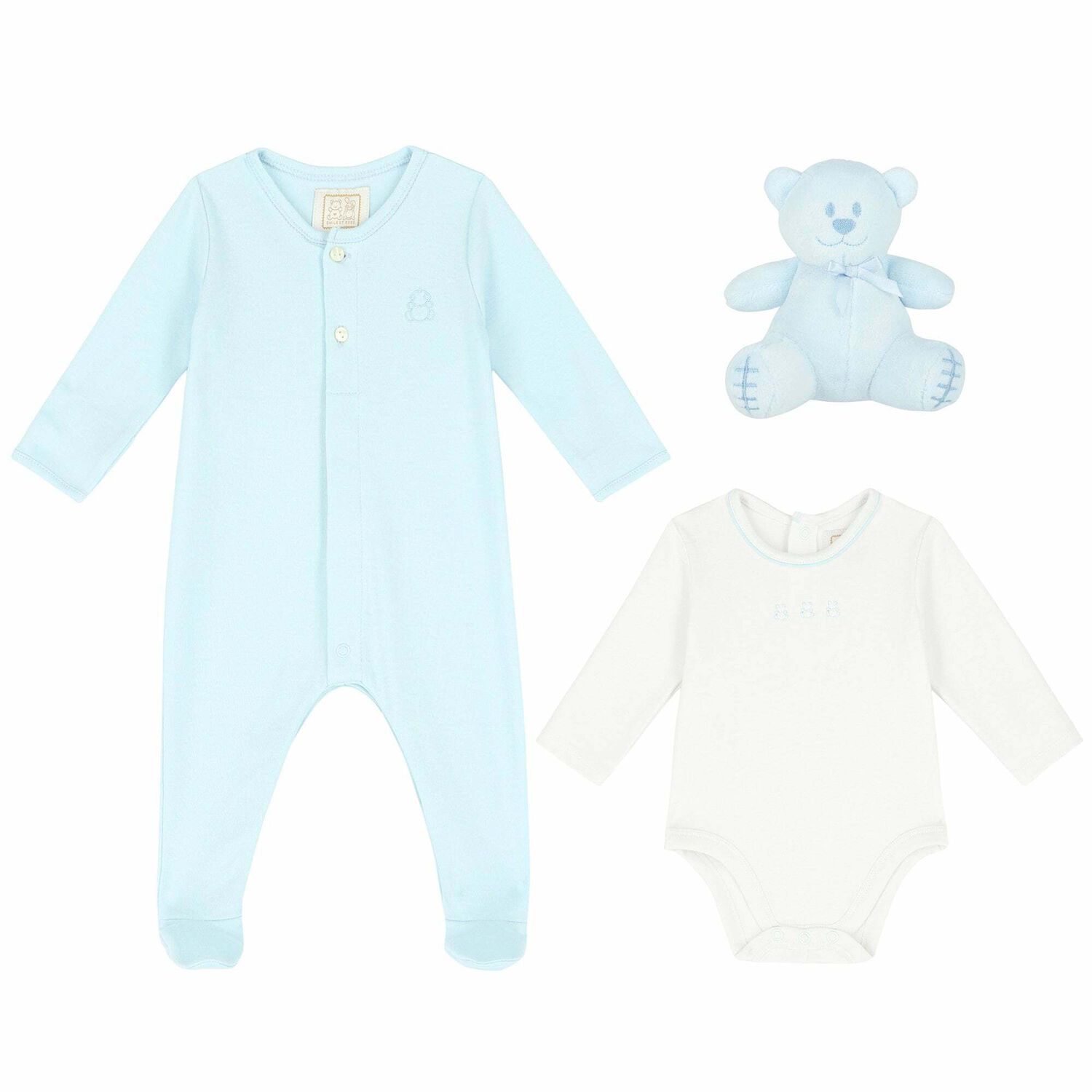 Baby Boys White & Blue Gift Set, 1, hi-res
