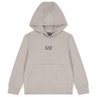Boys Beige Logo Hooded Top, 3, hi-res