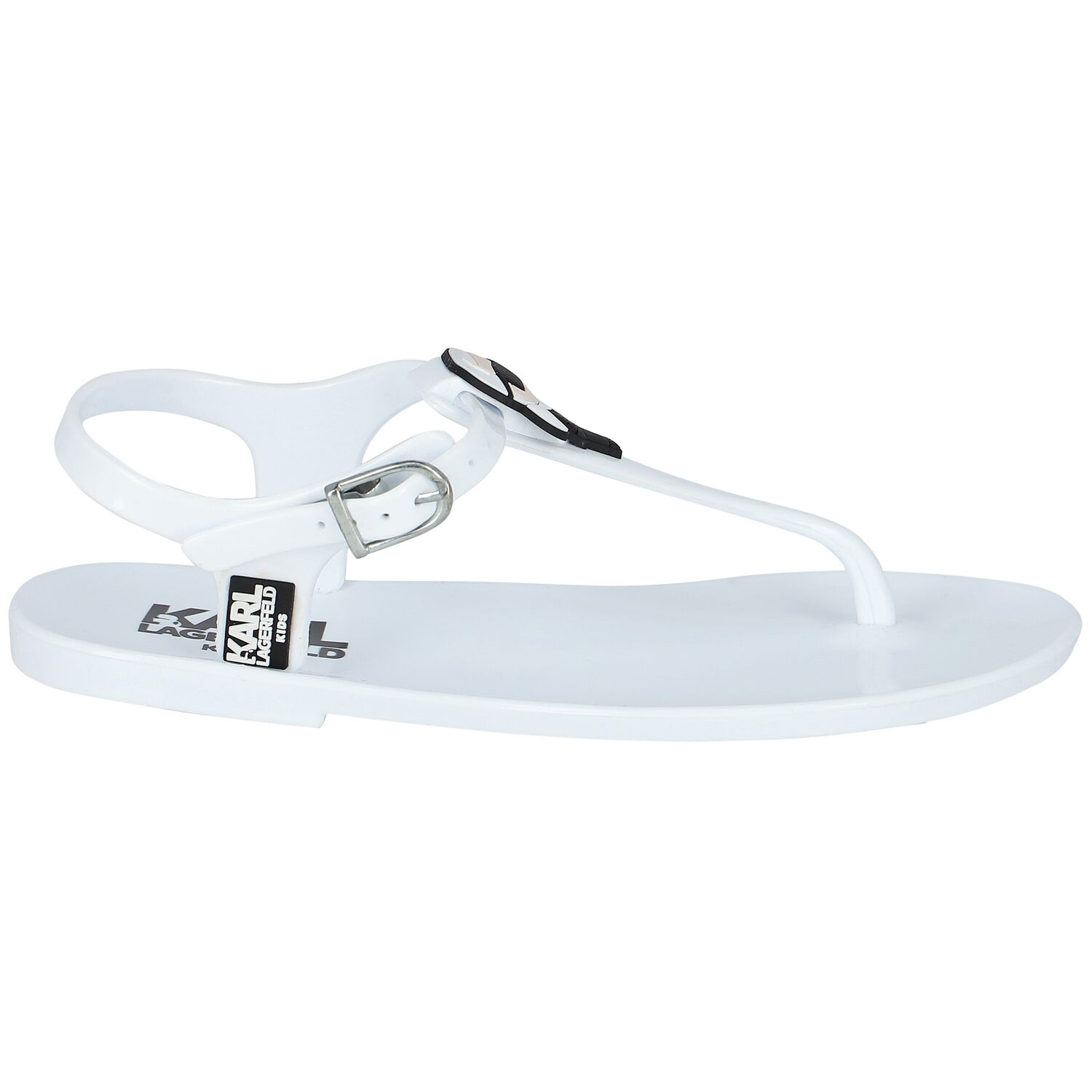 Girls White Karl & Choupette Sandals, 1, hi-res