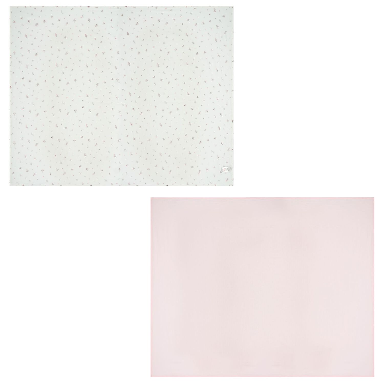 مناديل موسلين زهرية بيضاء و وردية للبنات (عبوة من قطعتين), 2, hi-res image number null