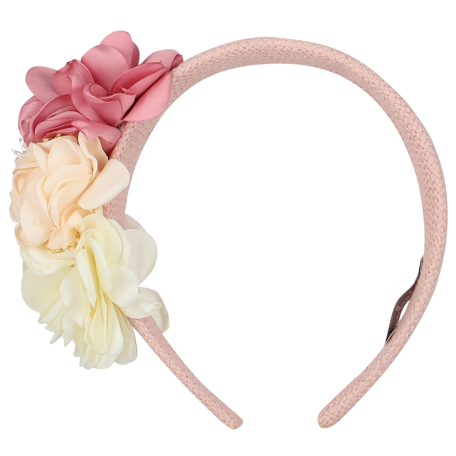 Girls Pink Tweed Flower Headband, 1, hi-res image number null