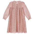 Girls Pink Embellished Sequin Dress, 1, hi-res