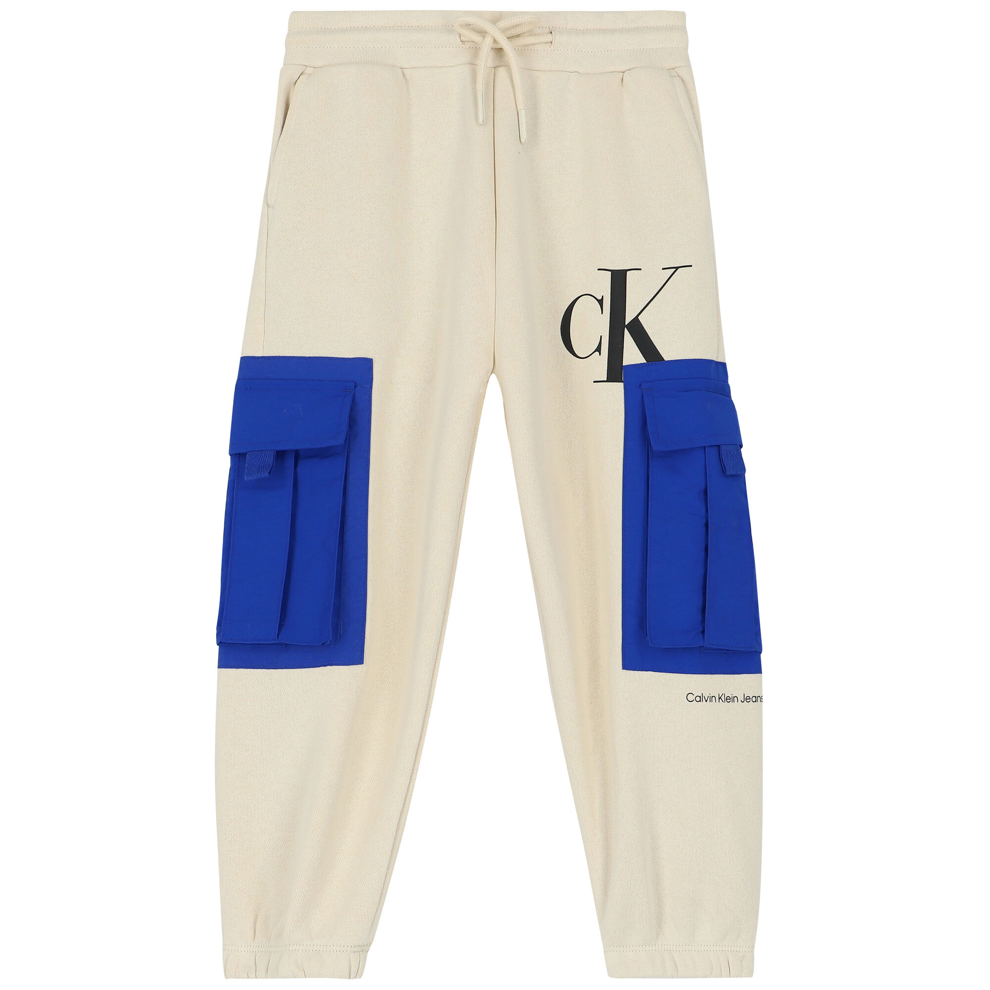 Calvin Klein Boys Beige Logo Joggers Junior Couture UAE