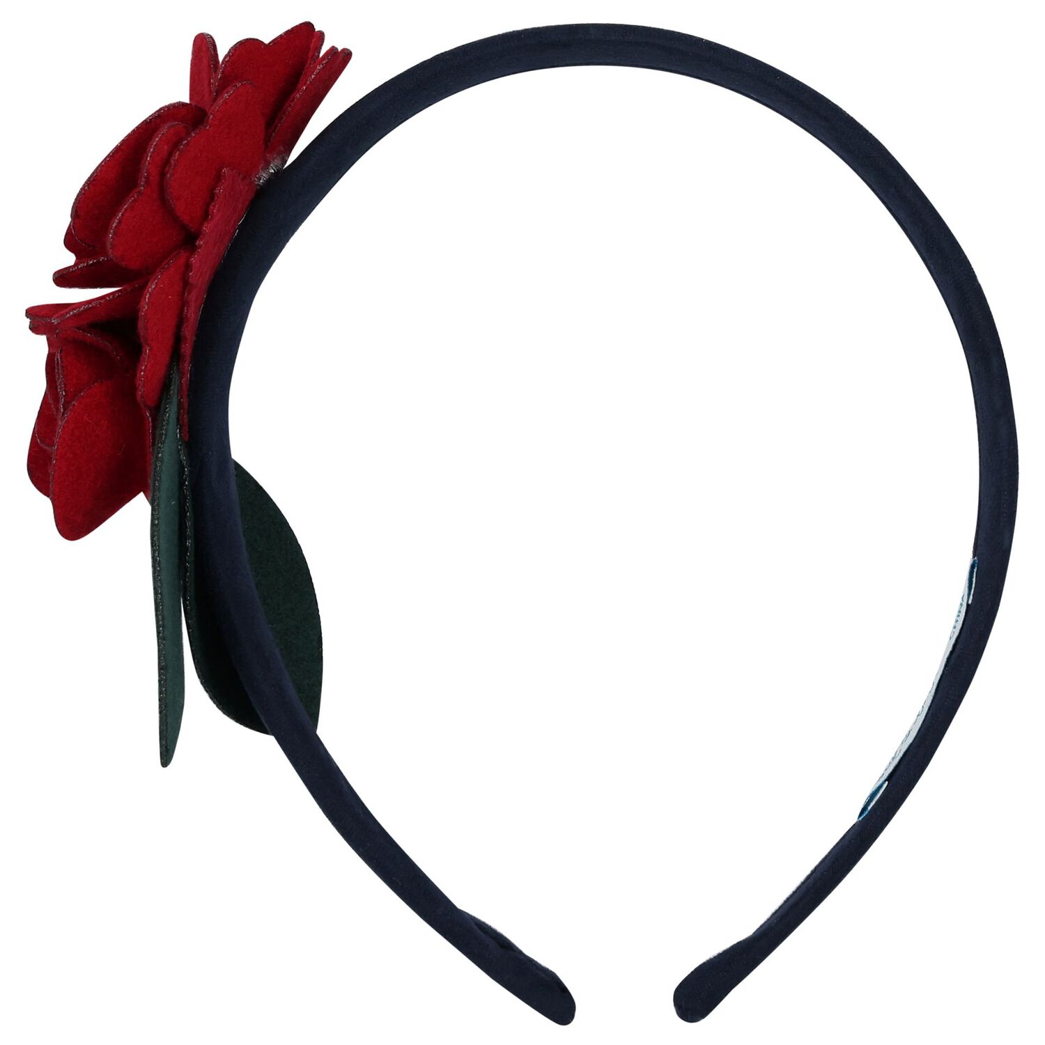 Girls Navy Blue Flower Headband, 1, hi-res