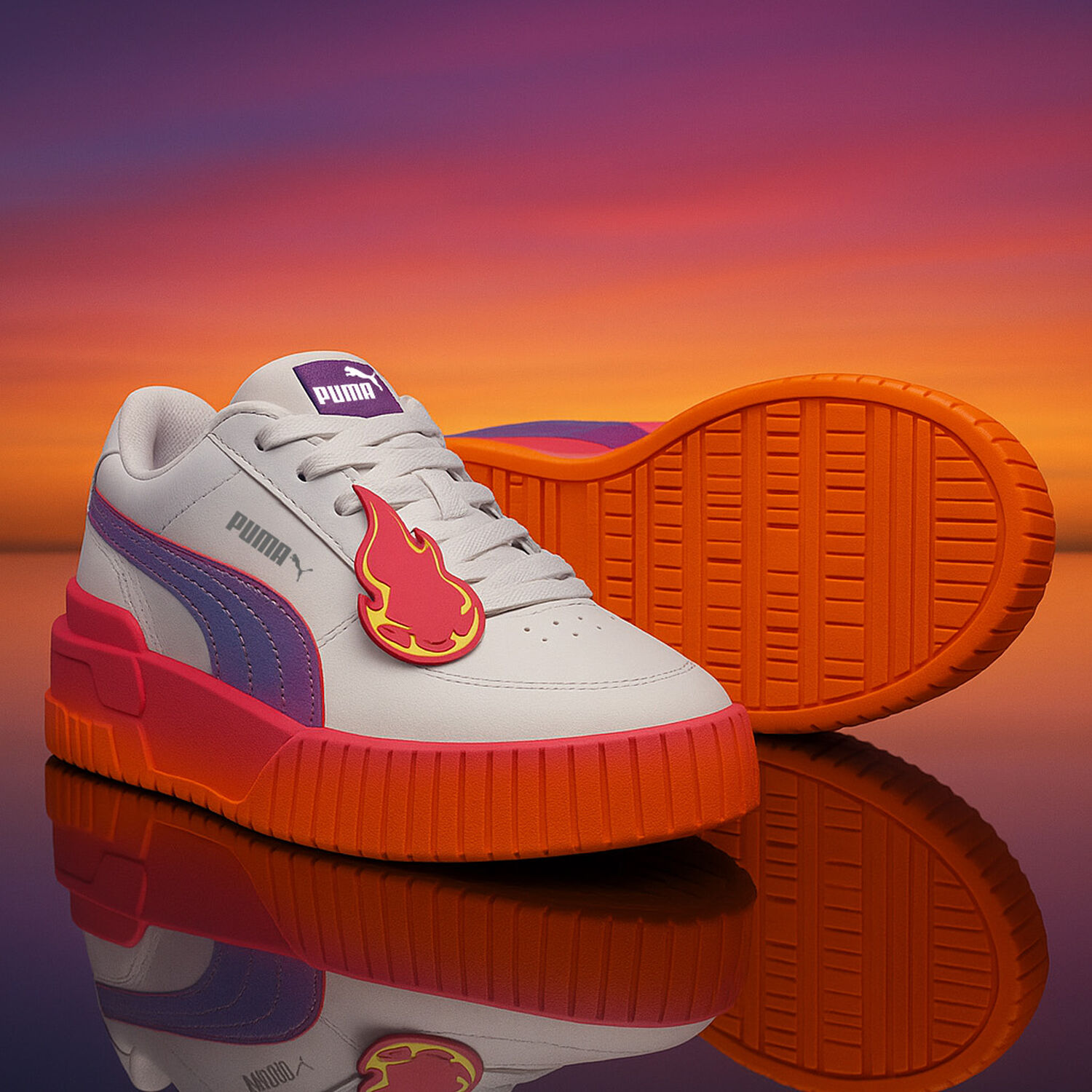 Girls White Carina Trolls Trainers, 1, hi-res image number null