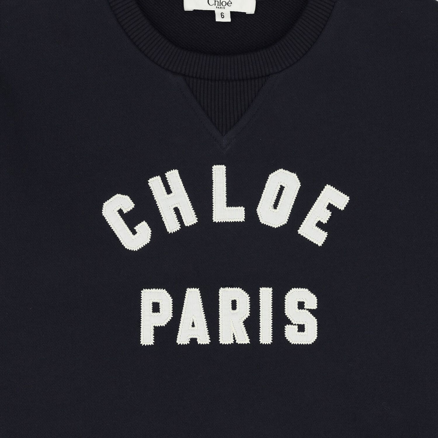 Girls Navy Blue Logo Sweatshirt, 1, hi-res