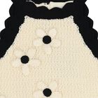 Girls Beige & Black Flower Knitted Top, 1, hi-res