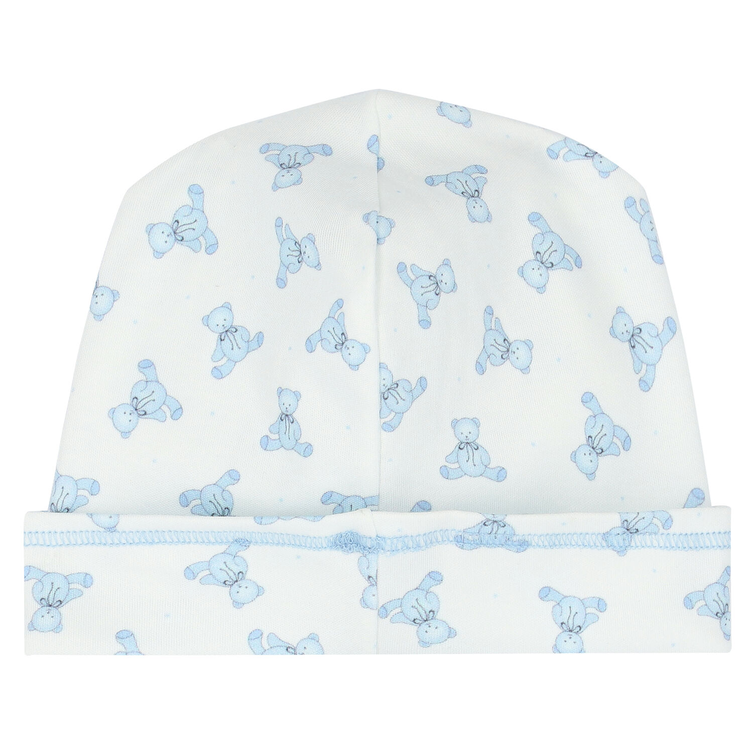 Baby Boys White & Blue Teddy Hat, 1, hi-res image number null