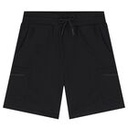 Boys White & Black Shorts Set, 2, hi-res