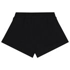 Girls Black Logo Shorts, 1, hi-res