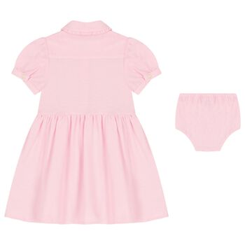 Baby Girls Pink Logo Polo Dress Set
