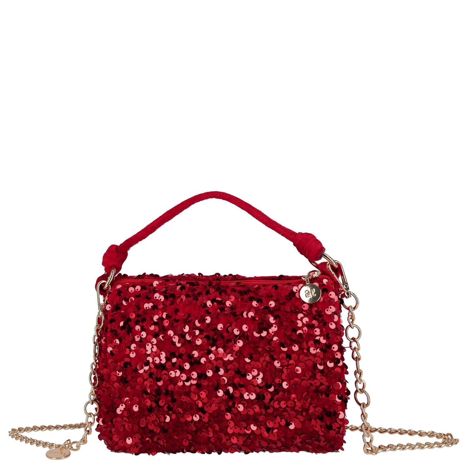 Girls Red Sequins Handbag, 1, hi-res