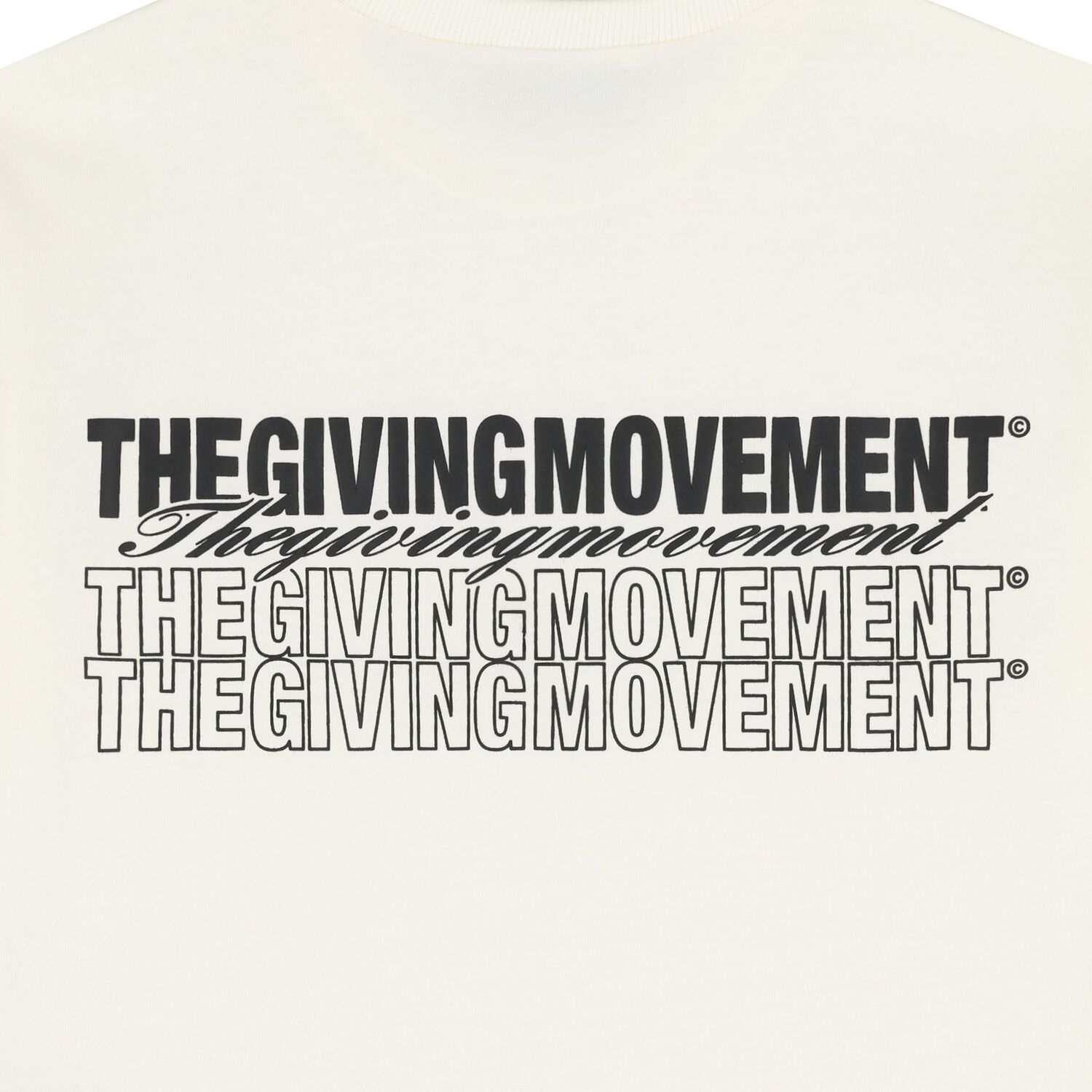 تيشيرت واسع بالشعار باللون العاجي, 1, hi-res