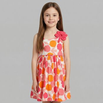 Girls Pink & Orange Flower Dress