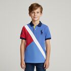 Boys Blue & Red Piqué Big Pony Polo Shirt, 1, hi-res