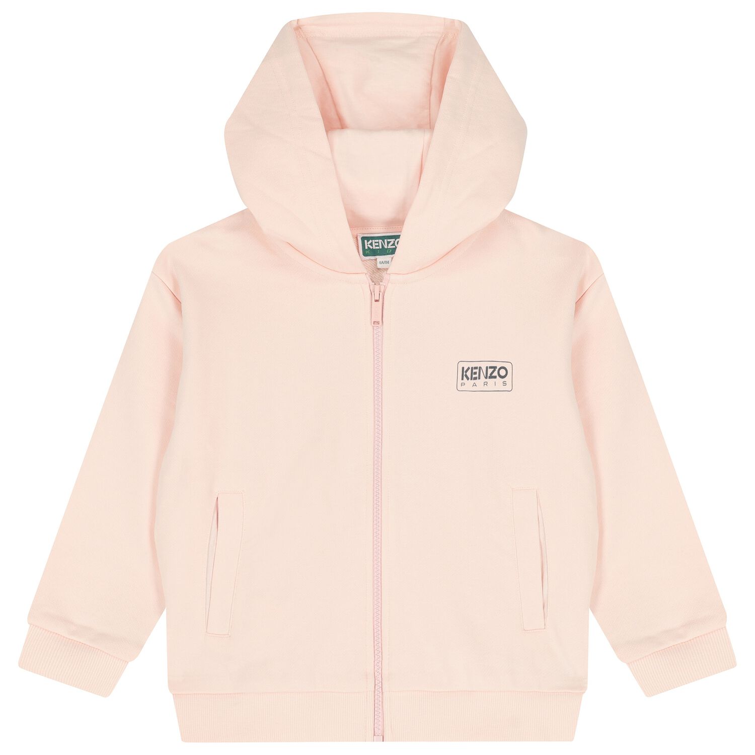 Girls Pink Logo Hooded Zip Up Top, 1, hi-res