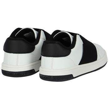 White & Black Logo Trainers
