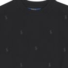 سويت شيرت بنات بالشعار باللون الأسود, 1, hi-res