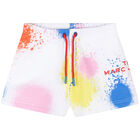 Girls White Logo Shorts, 1, hi-res
