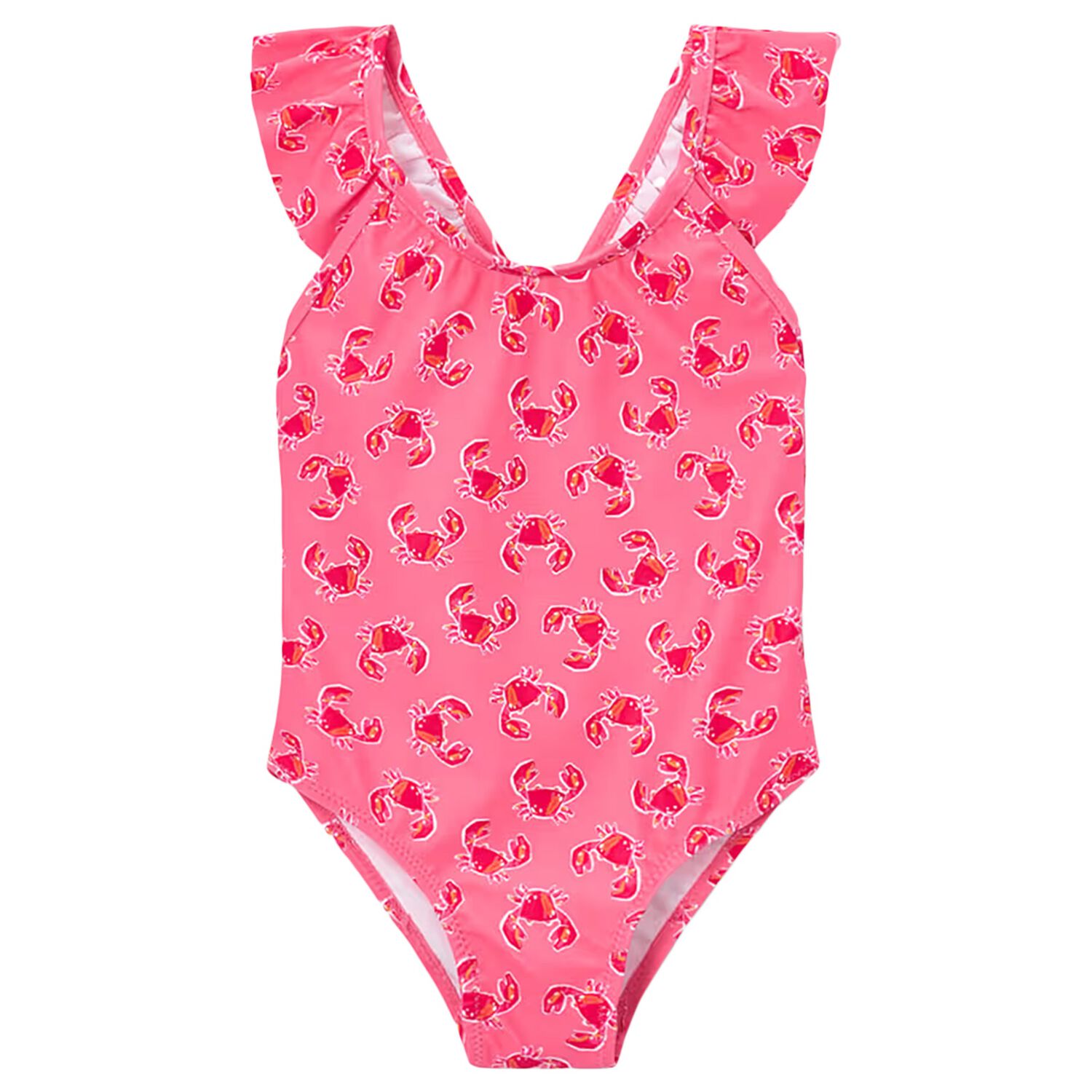 Girls Pink Crabs Swimsuit, 2, hi-res