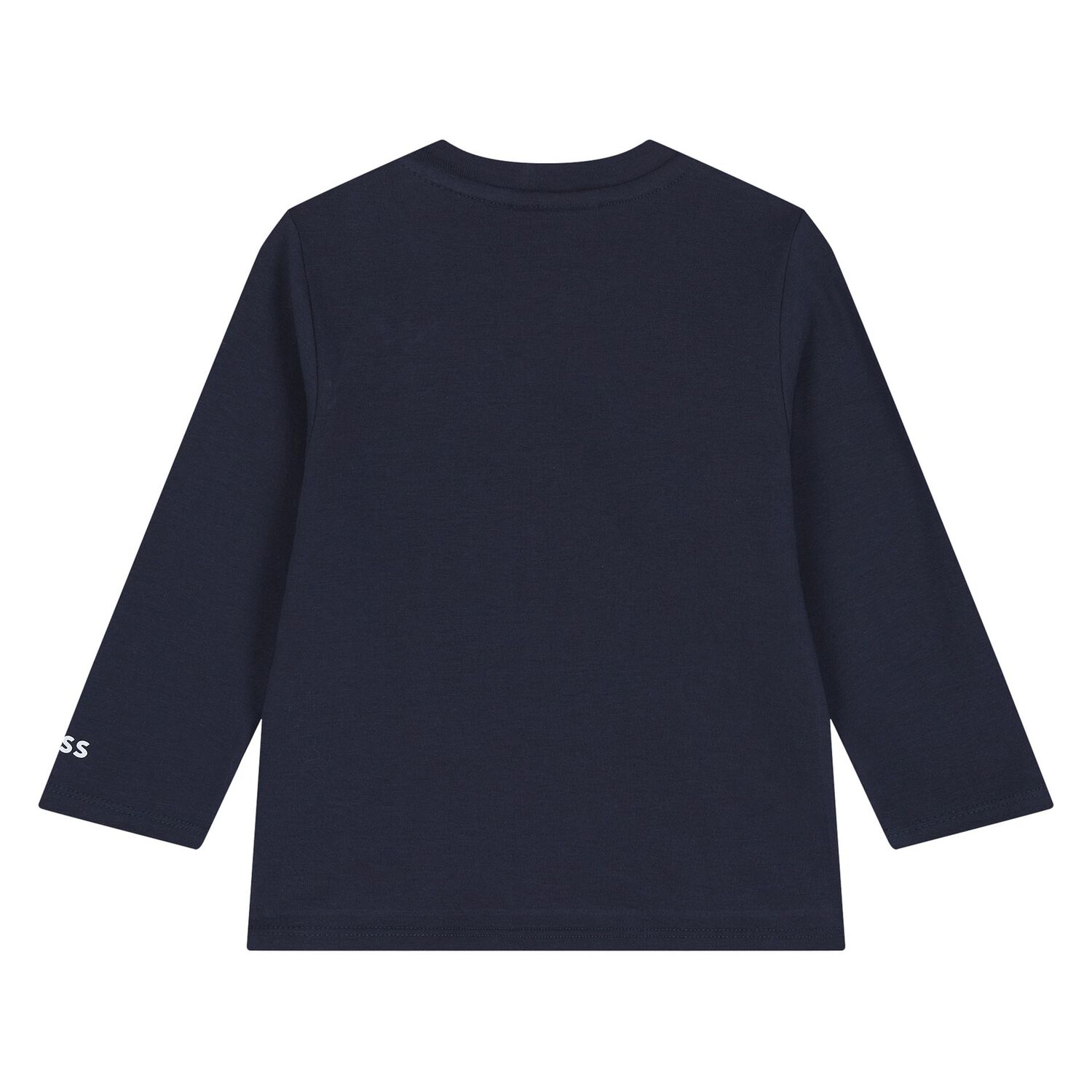 Baby Boys Navy Blue Logo Long Sleeve Top, 3, hi-res