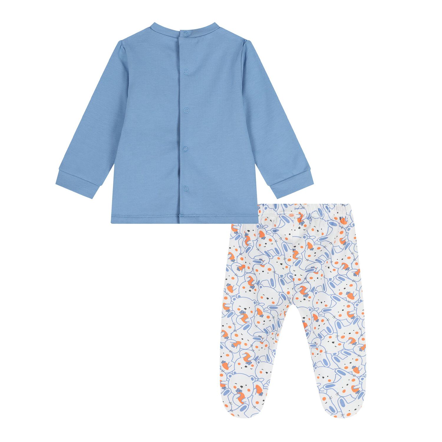 Baby Boys Blue & White (2 Piece Babygrow), 1, hi-res