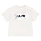 Younger White & Navy Blue Logo T-Shirt, 2, hi-res