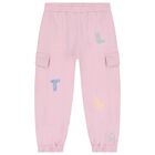 Girls Pink Logo Joggers, 1, hi-res