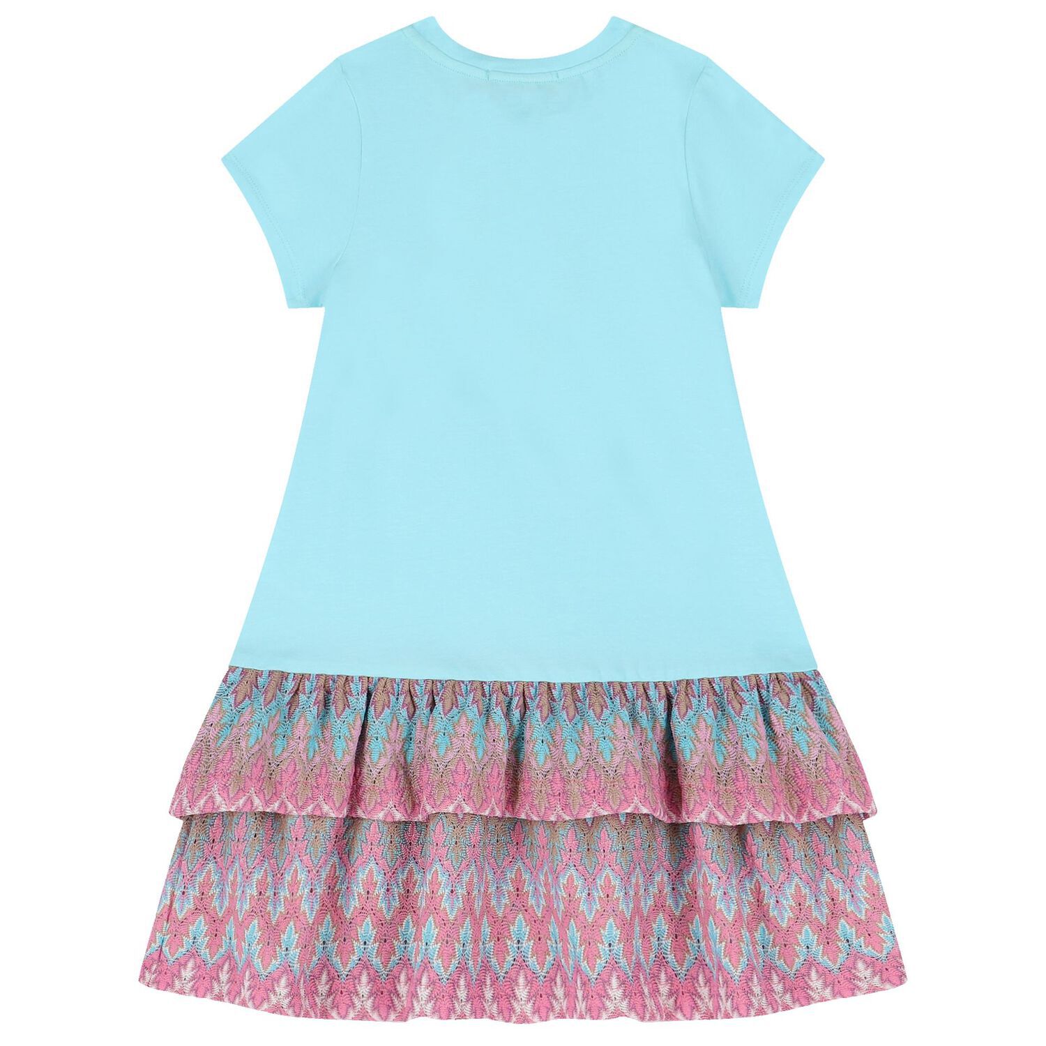 فستان بنات بطبعة حقيبة بالشعار باللون الأزرق, 2, hi-res