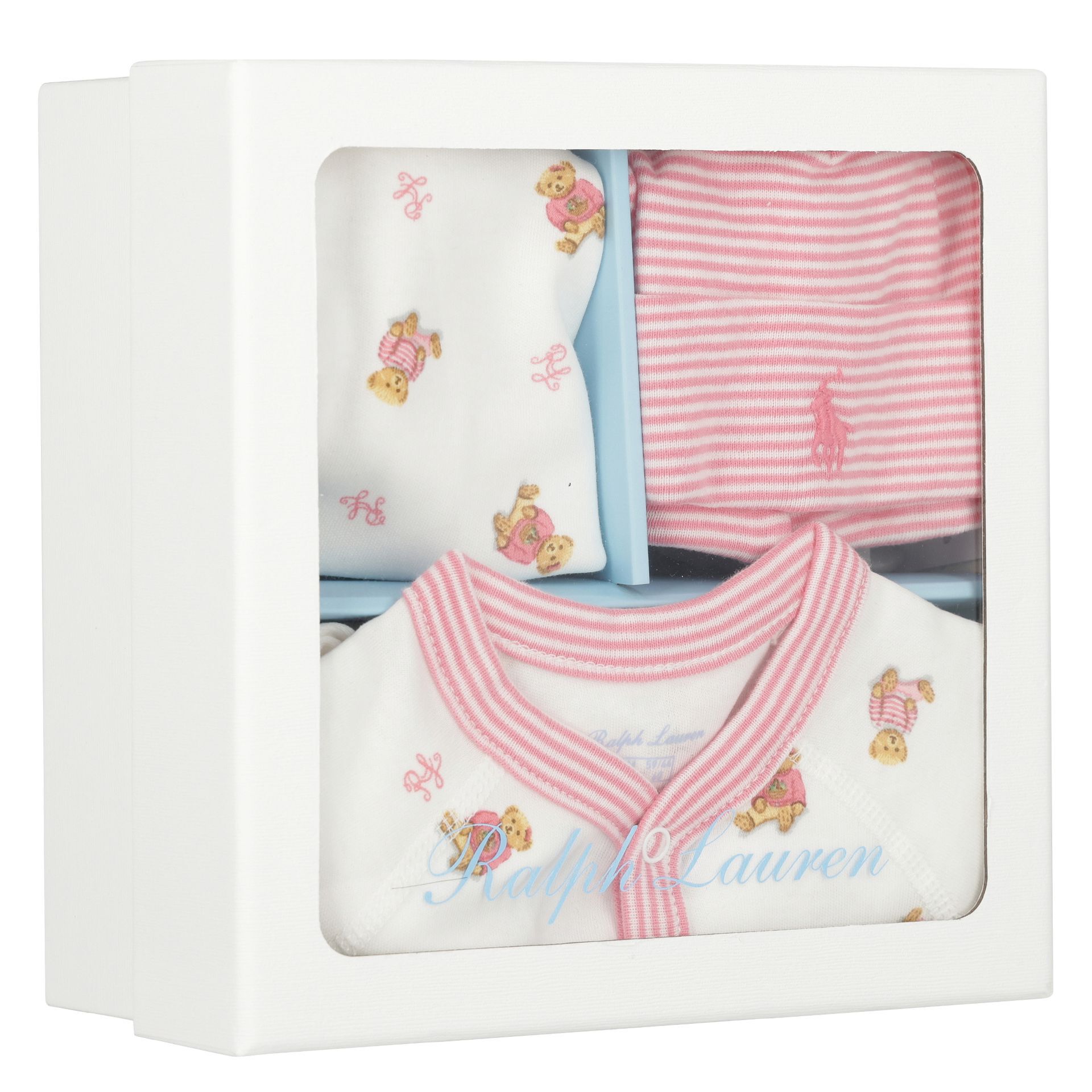 Ralph Lauren Baby Girls White & Pink Polo Bear Babygrow Gift Set | Junior  Couture UAE