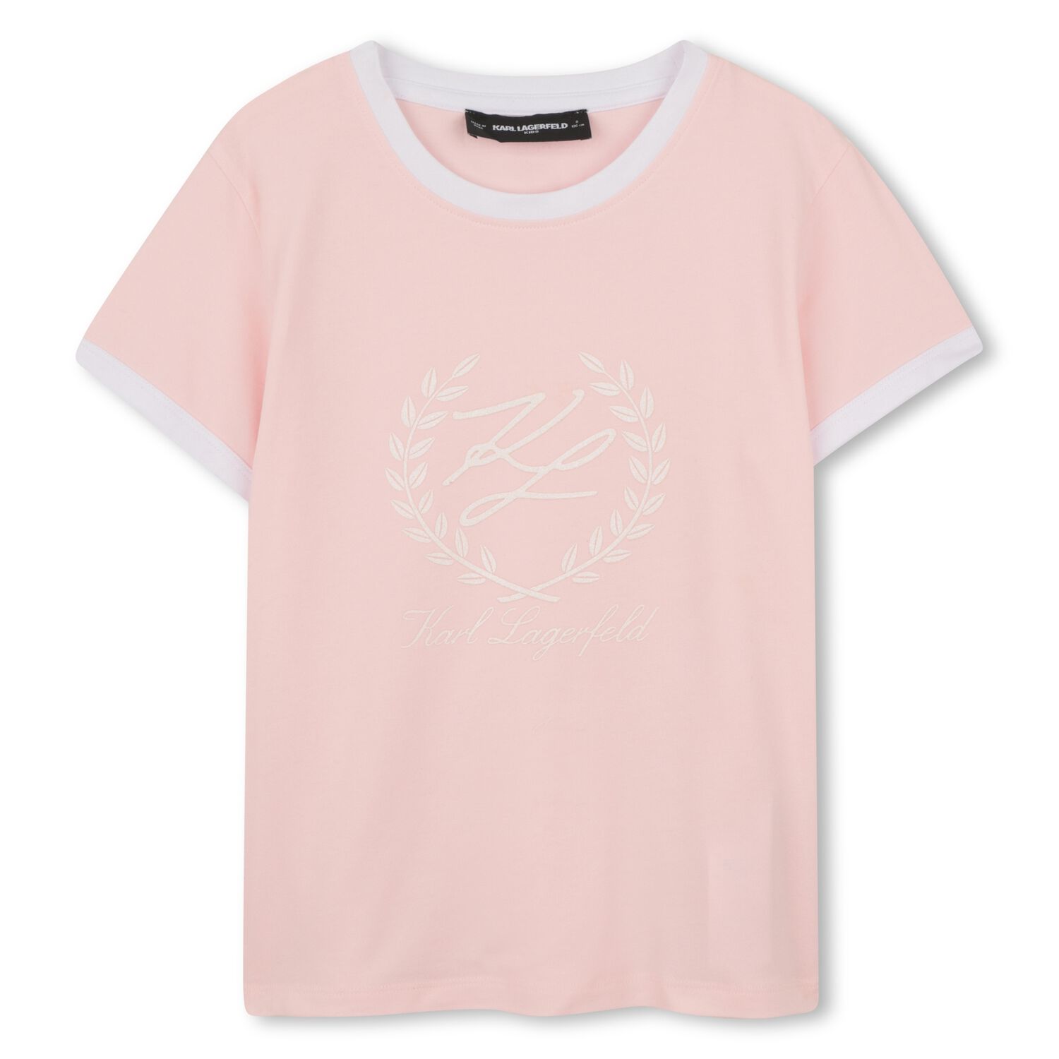 Girls Pink & White Logo T-Shirt, 3, hi-res