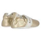 Baby Girls Gold Logo Pre Walker Shoes, 1, hi-res