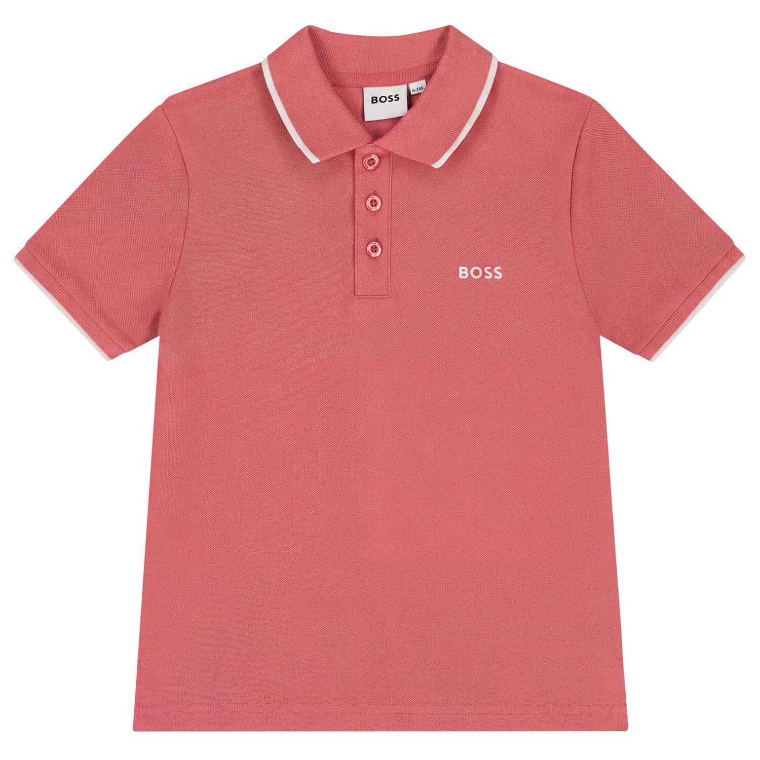 Boys Mini Me Red Logo Polo Shirt, 7, hi-res