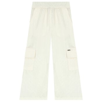 Girls Ivory Logo Trousers