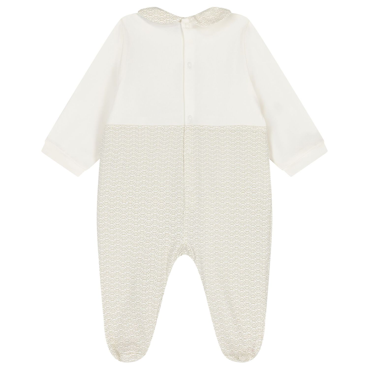Ivory & Gold Logo Babygrow, 3, hi-res
