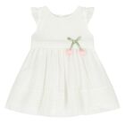Younger Girls White Bow Dress, 1, hi-res