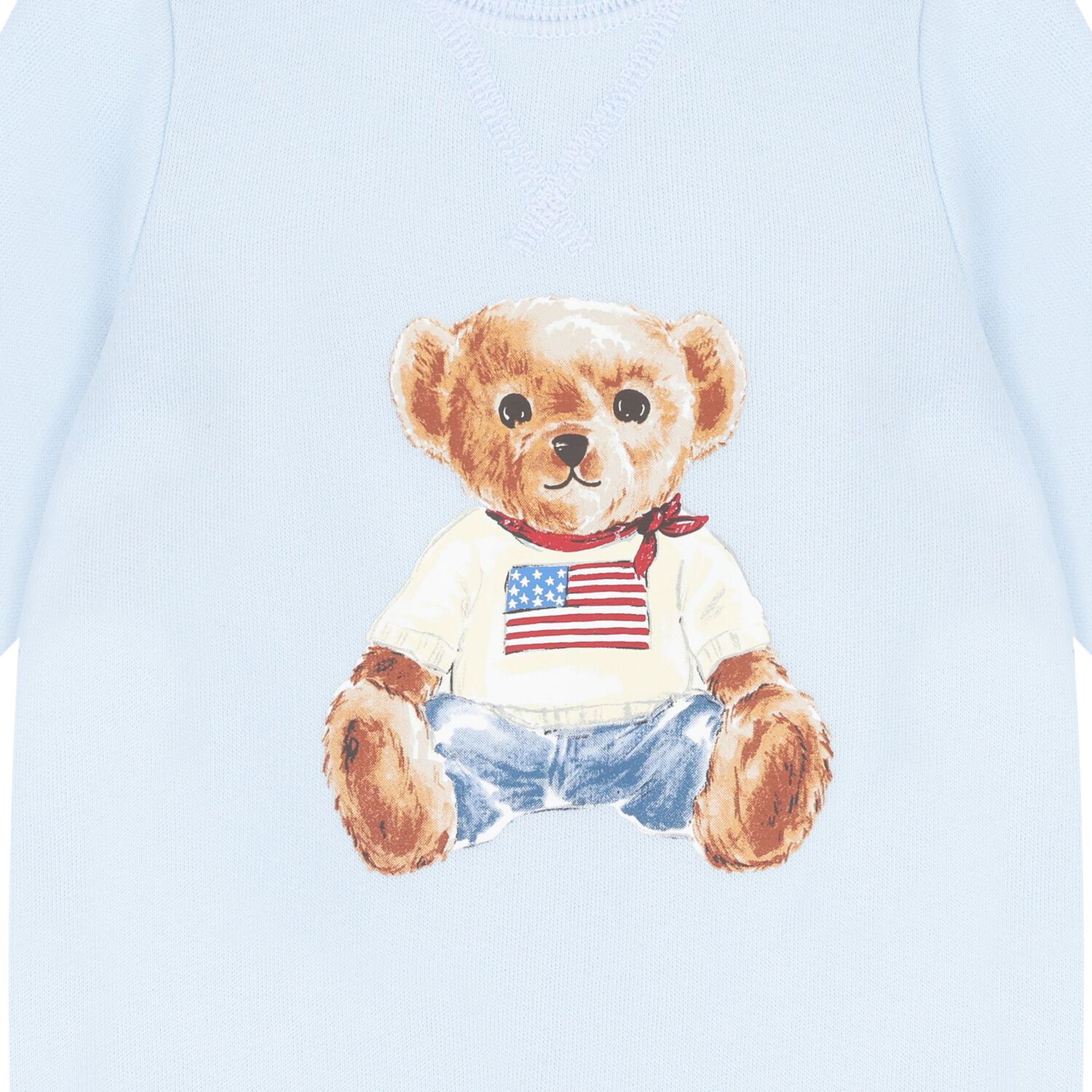Baby Boys Blue Polo Bear Romper, 1, hi-res