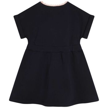 Younger Girls Navy Blue Logo Dress